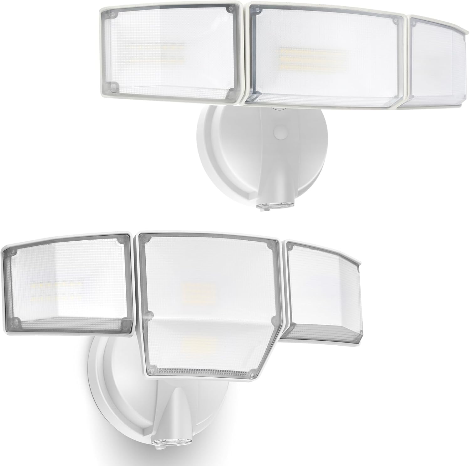 LUTEC 3 Heads and 4 Heads Dusk to Dawn Flood Lights Outdoor, Super Bright LED Security Light for Garage, Yard, Patio (White)