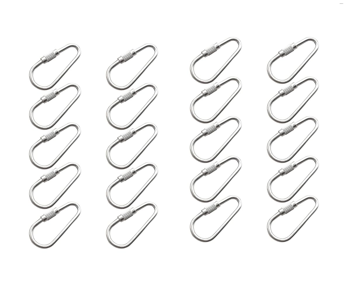Ymhapp 20 Pcs Silver Parrot Toy Hook Stainless Steel Parts Heavy Duty Metal Hooks Suitable for Most Bird Or Small Animal Hanging Toys Parrot Bird Hooks Metal DIY Stainless Steel Parts