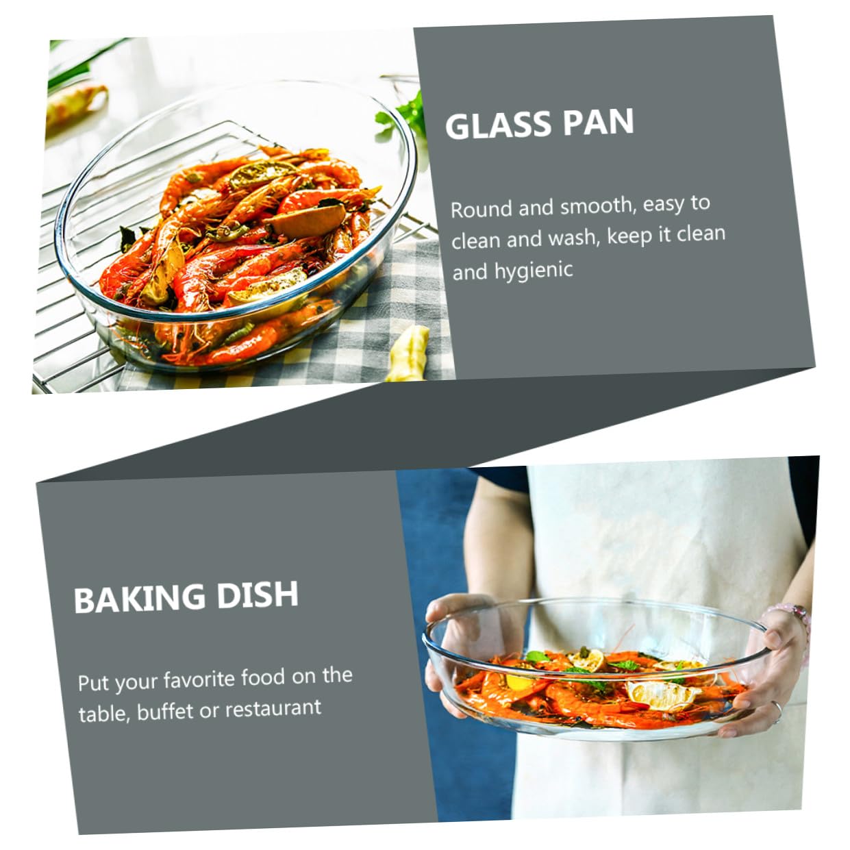 DOITOOL Ovales Glas Backofen Geschirr 2400ml Mikrowellengeeignete Glaspfanne Ofenfestes Haushaltsgeschirr für Backen und Servieren