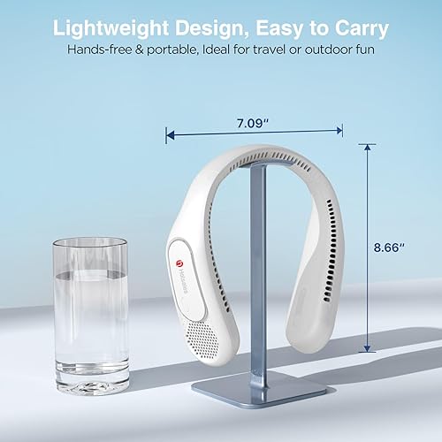 Miniatura 6 de Hotsales Ventilador de cuello, manos libres, sin aspas, portátil, recargable, funciona con batería de 6000 mAh, ventilador personal portátil,
