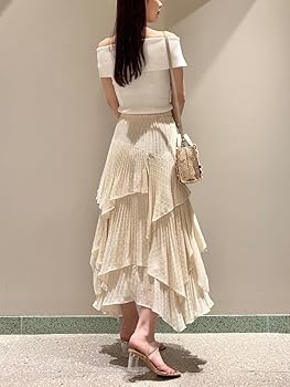 snidel スクエアヘムティアードスカート LBEG