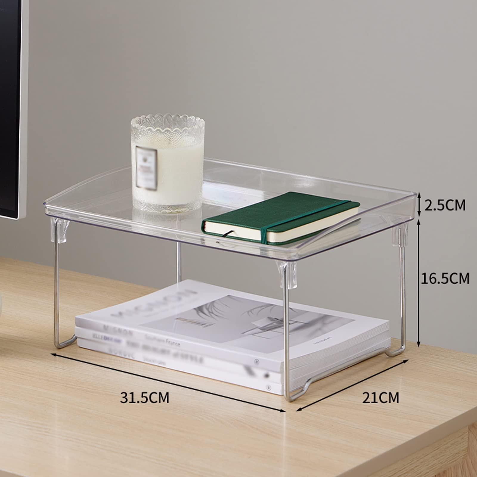 przechowywanie książek 1-poziomowy regał na biurko przezroczysty organizer do przechowywania półki stojak na artykuły biurowe organizator Home Decor
