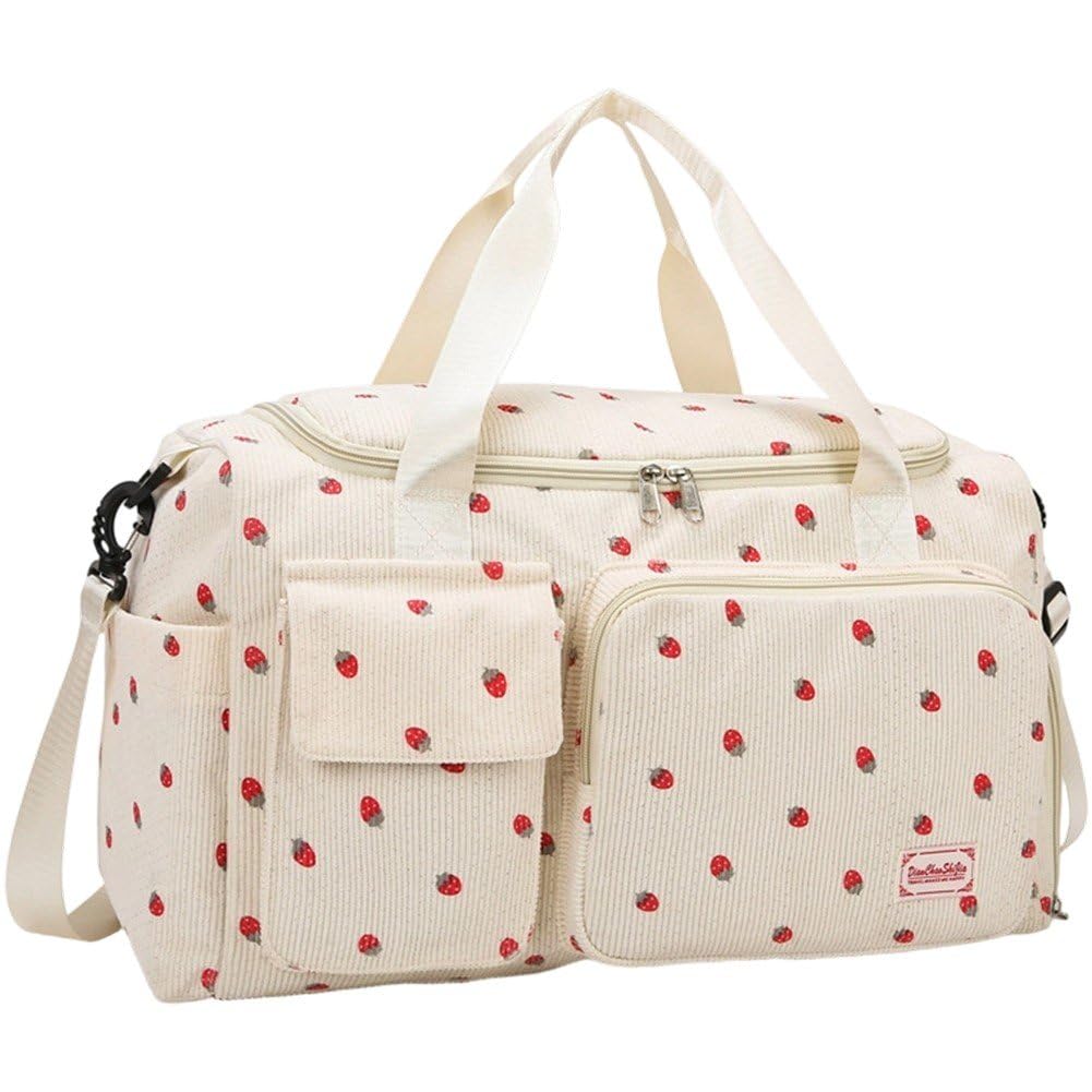 Sac à main velours côtelé fraise anti-désordre avec bandoulière pour femme active