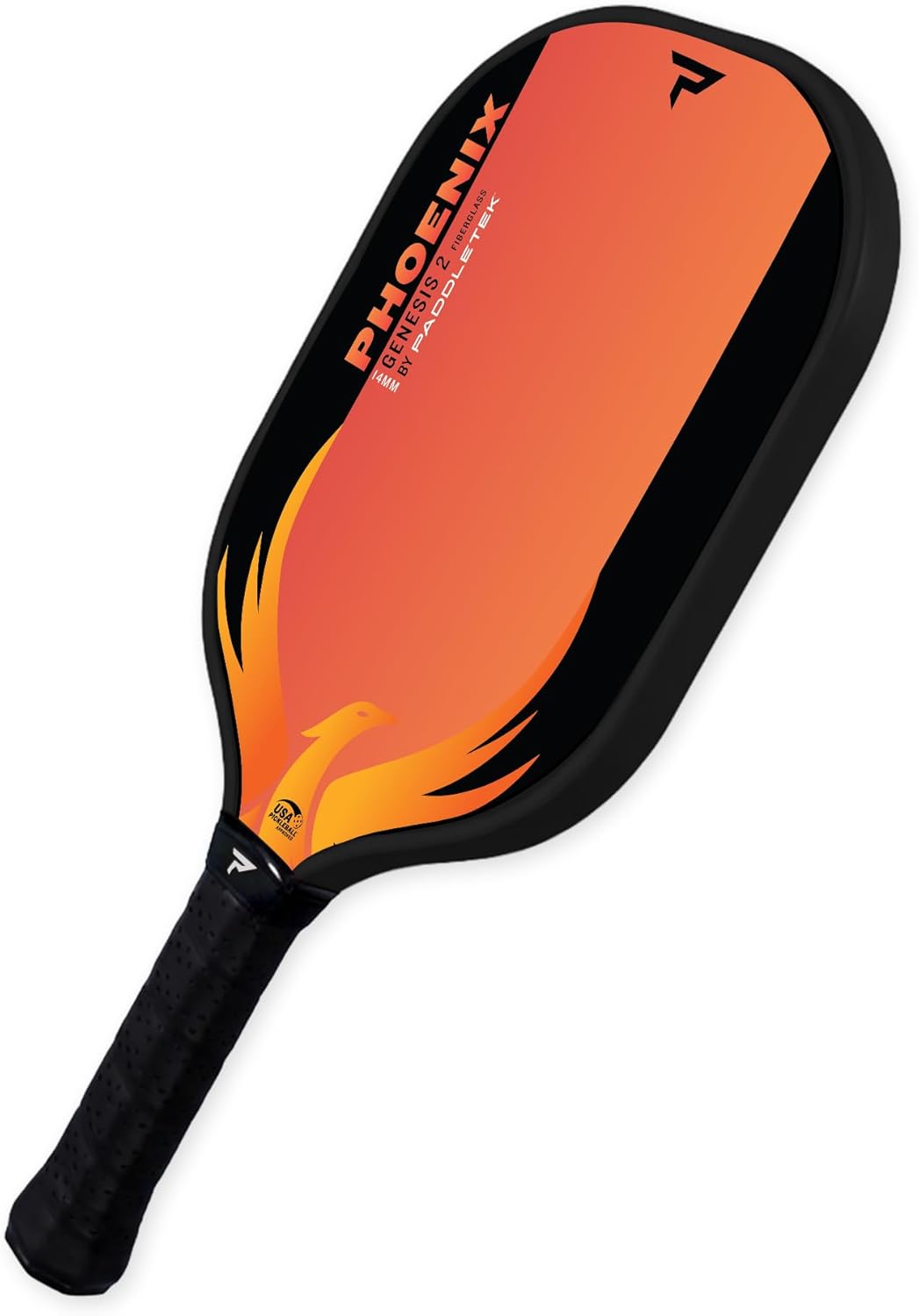 Paddletek Phoenix Genesis 2 – 14mm Pickleball Paddle – Fiberglass Composite Face – Easy Power & Soft Feel – USAPA Approved Pickle Ball Paddle – 5.25 Inch Handle