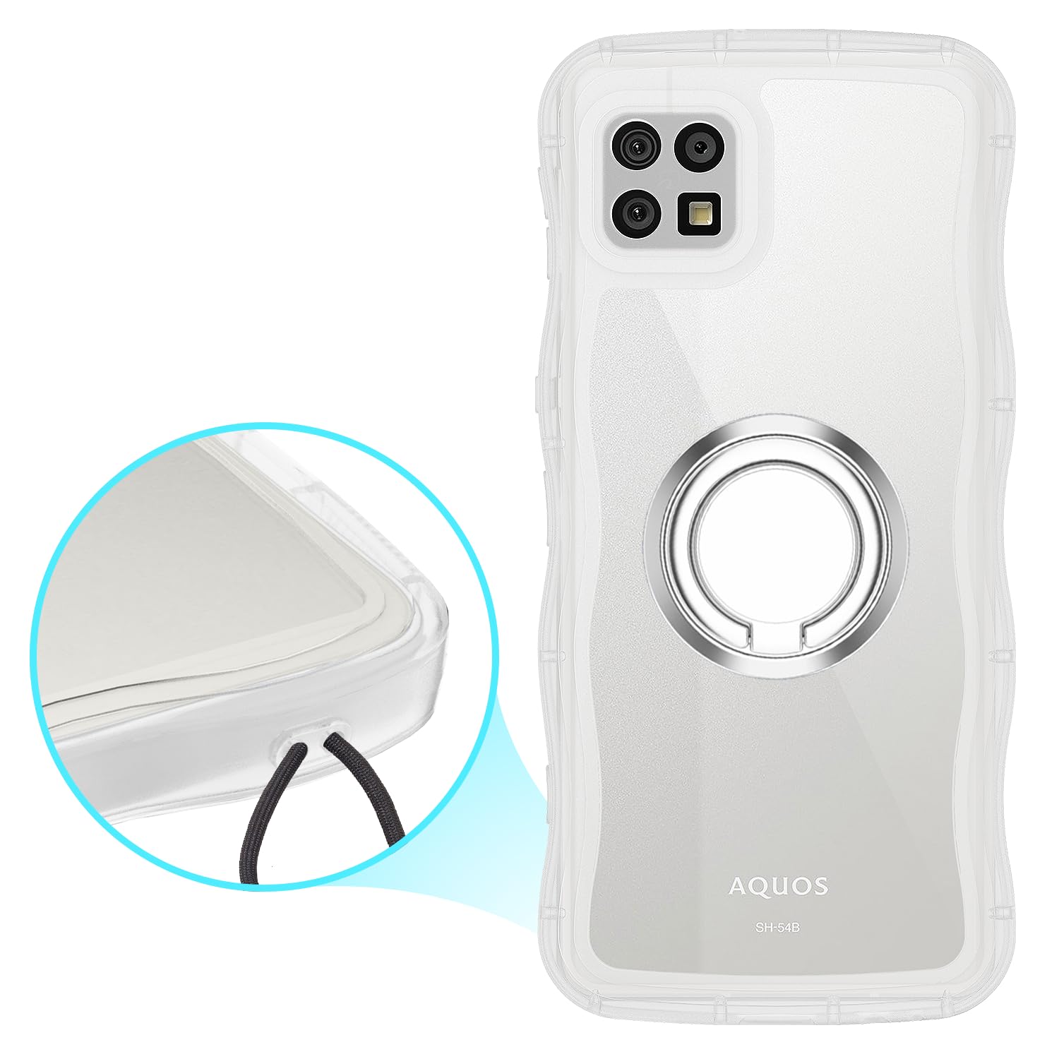 Amazon.co.jp: AQUOS sense6 sense6s ケース クリア ウェーブ リング