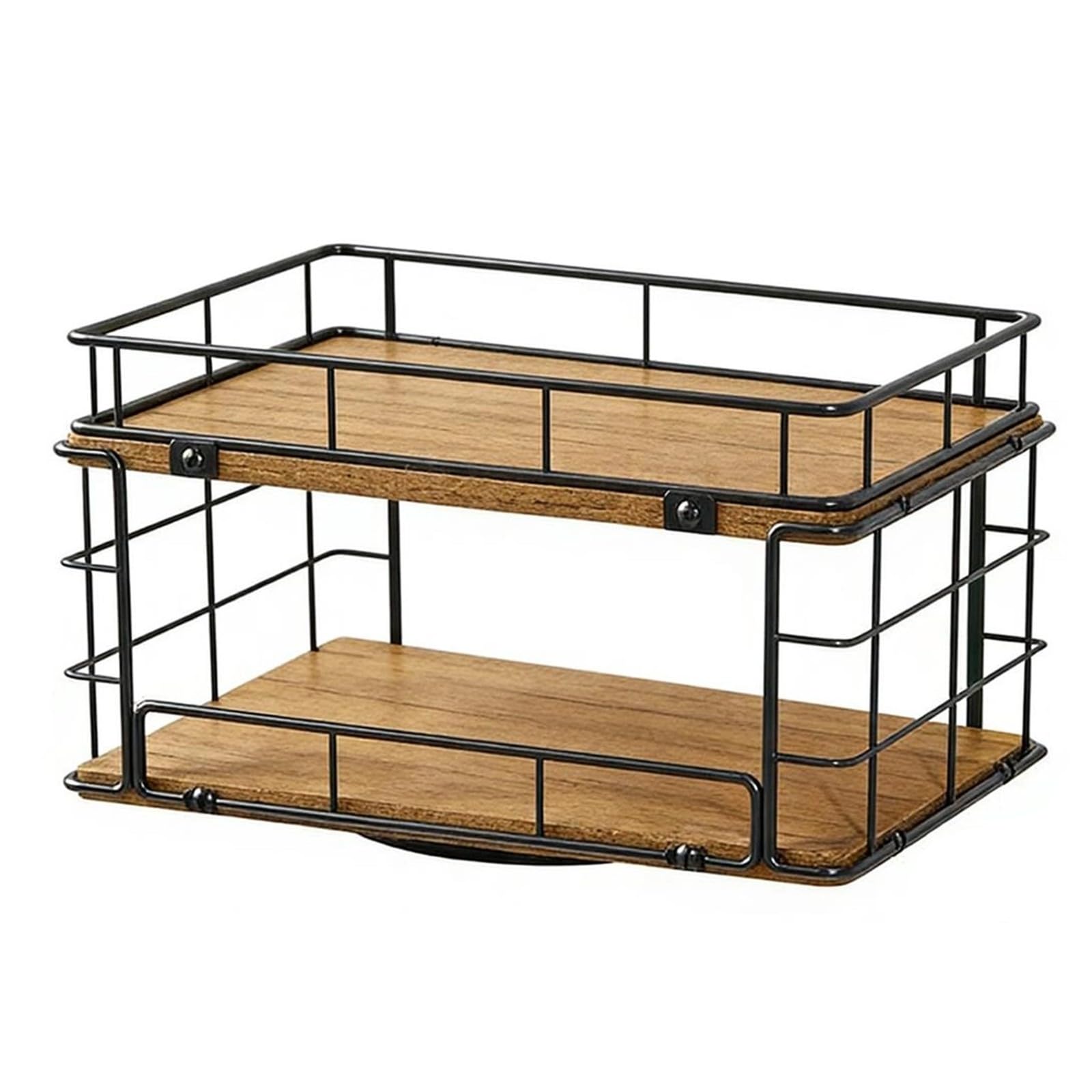 Hogtnd Multicolor Space Saving 2-Tier Rotating Kitchen Shelf For Storage Of Soup Containers And Drinks Highly Efficient Kitchen Shelf