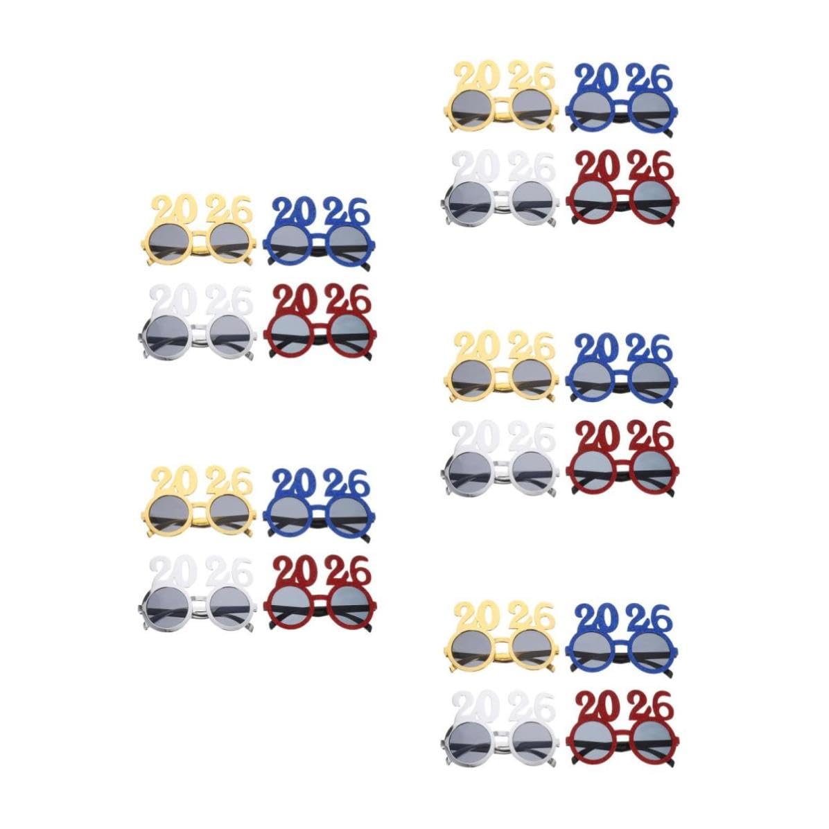 Beaupretty 20 Piezas Gafas de Año 2026 para Fiesta Navideña y Graduación,