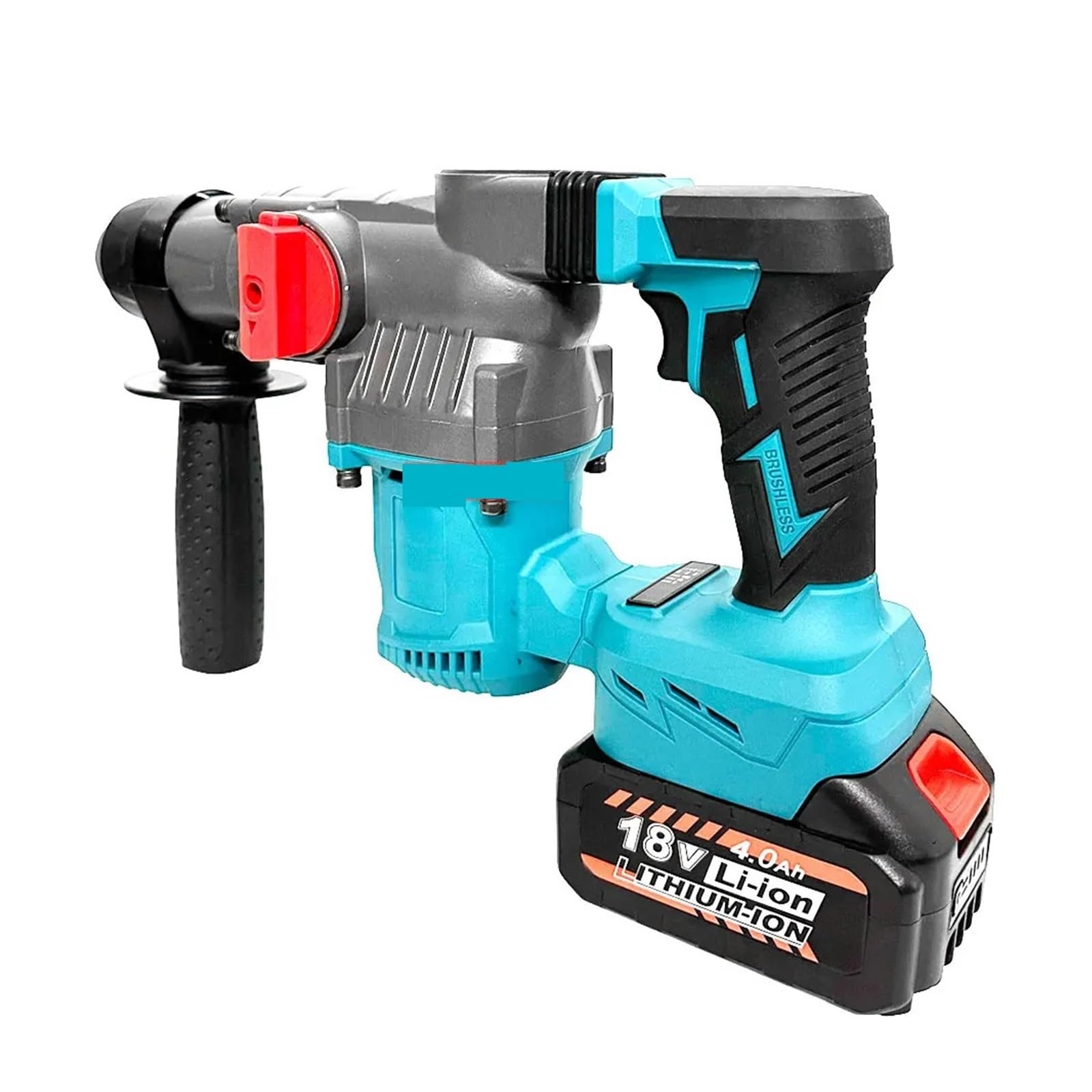 Wiertarka Udarowa 18 V Heavy Duty Młot Obrotowy Bezszczotkowy Akumulatorowy Elektryczny Młot Wiertarka Akumulatorowa Elektronarzędzia Z Akumulatorem Litowym(2 batteries)