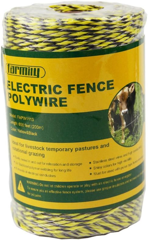 Portable Electric Fence Polywire - Easy to Install Repair Splice and Rewind