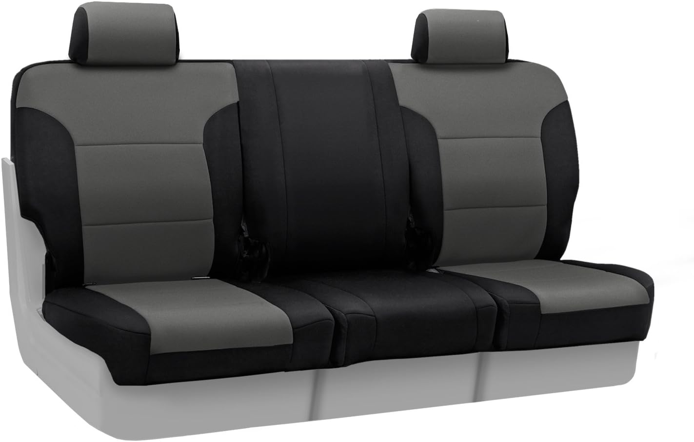 Coverking Custom Fit Front 40/20/40 Seat Cover for Select Chevrolet Silverado 1500 Models - Neoprene (Charcoal with Black Sides)