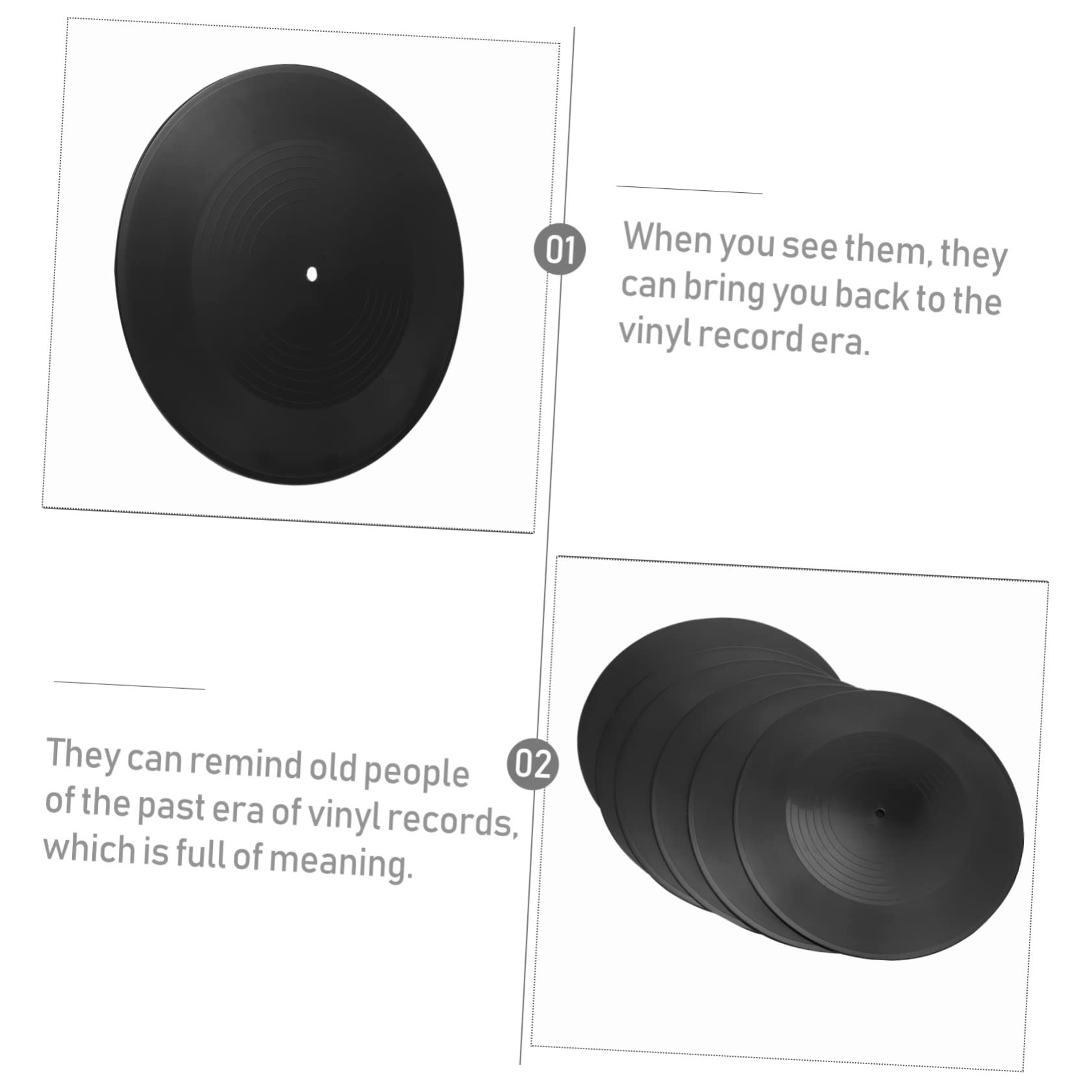 ABOOFAN Decorazioni da Parete Dischi in Vinile Retrò 12 Pezzi | Vinyl Nero, per Interni e Allestimenti, Stile Artistico, Adatto a Pareti Decorative