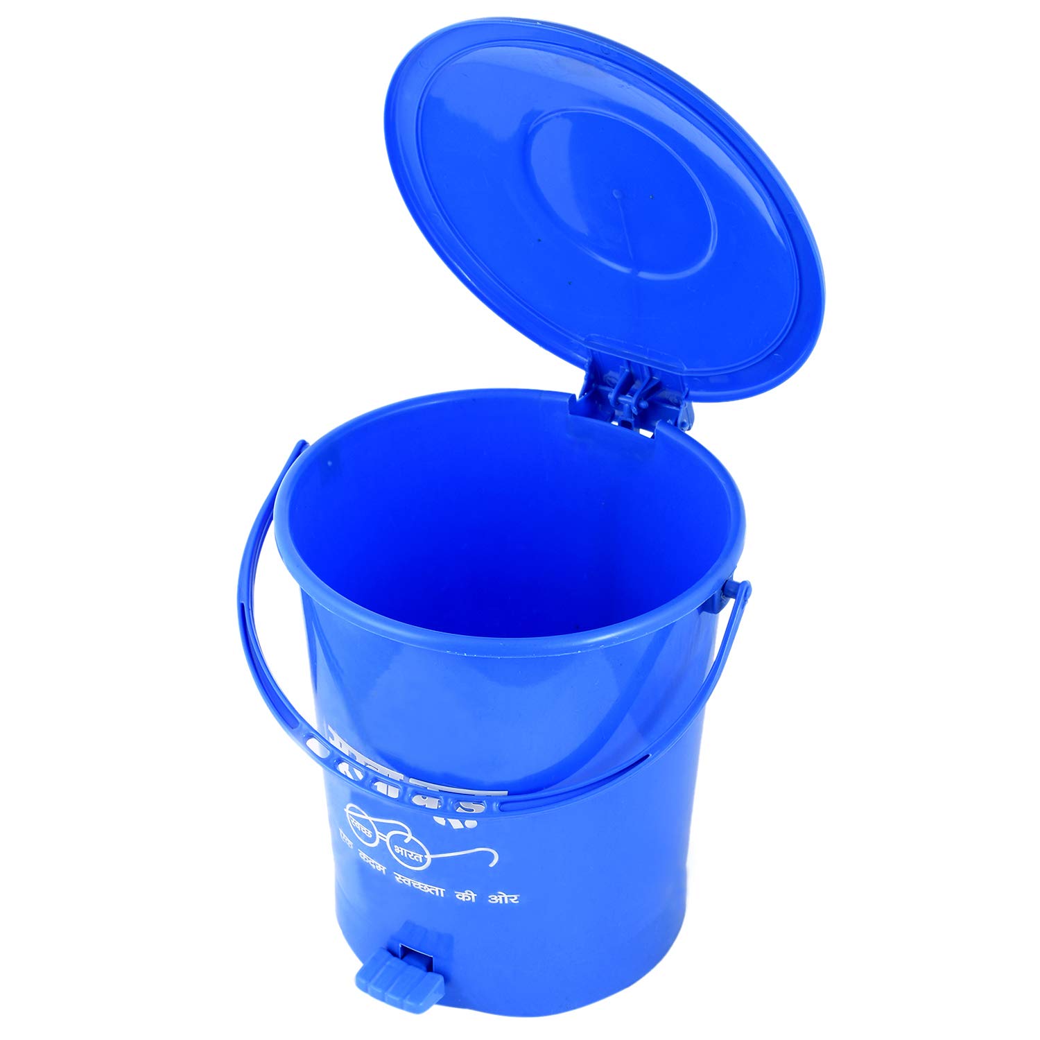 Heart HomeHeart Home Swach Bharat Plastic Dustbin Garbage Bin with Handle, 10 Liters (Blue) - HEART1675