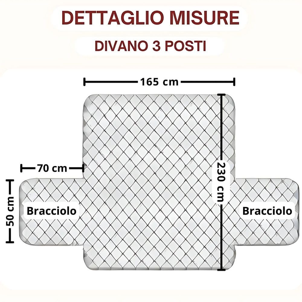 L'ANTICO ARCOLAIO - Copridivano 3 Posti Resistente ai Graffi e Antiscivolo, Reversibile in Microfibra Double Face Verde/Salvia