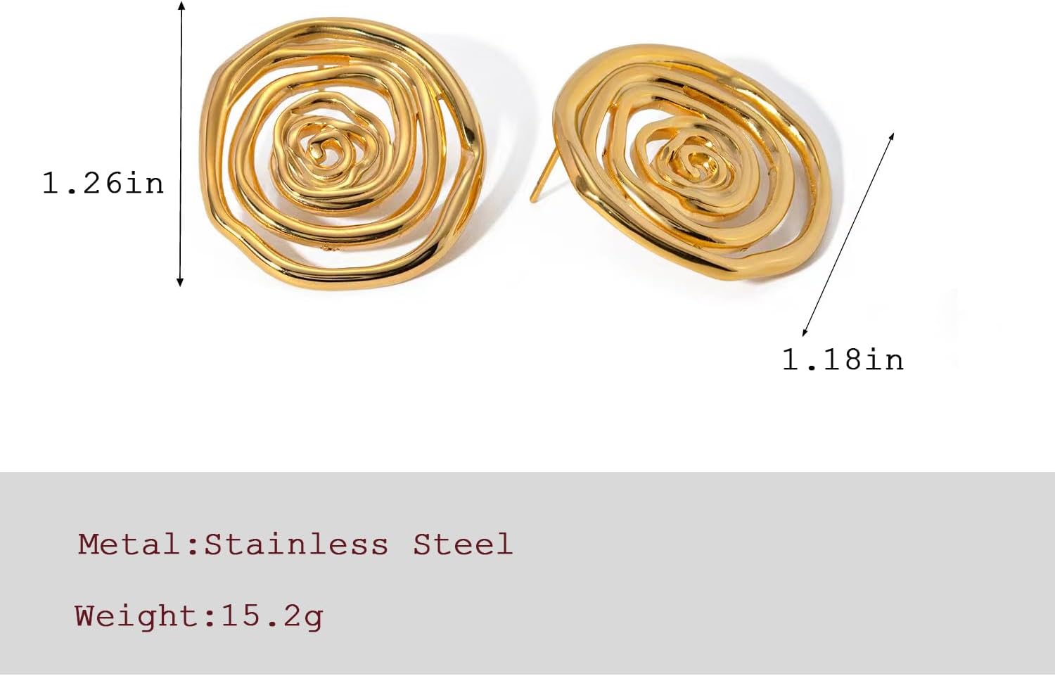 Chunky Gold Earrings for Women - Image 5