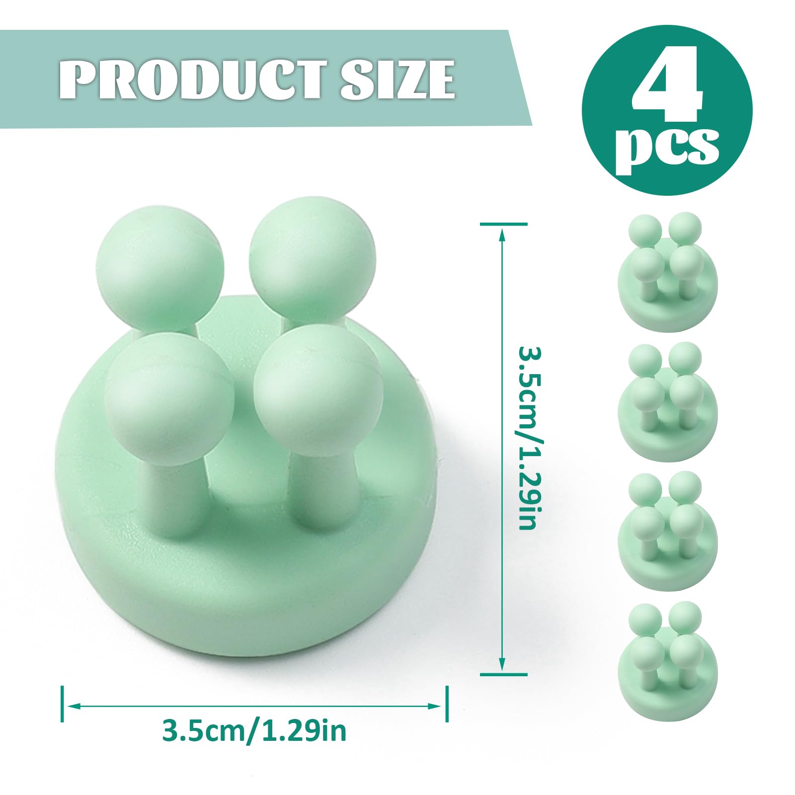 Portaspazzolino In Silicone Autoadesivo - 4 Pezzi, Gancio Multifunzione Per Bagno O Cucina - Foto 2