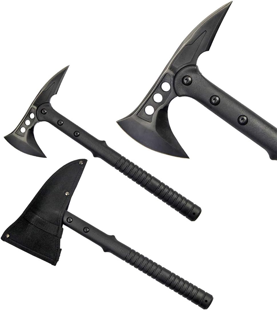 Snake Eye Tactical Tomahawk Throwing Axe - Throwing Hatchet-Tactical-Axe with Sheath and Competition Throwing Axe. (Black)
