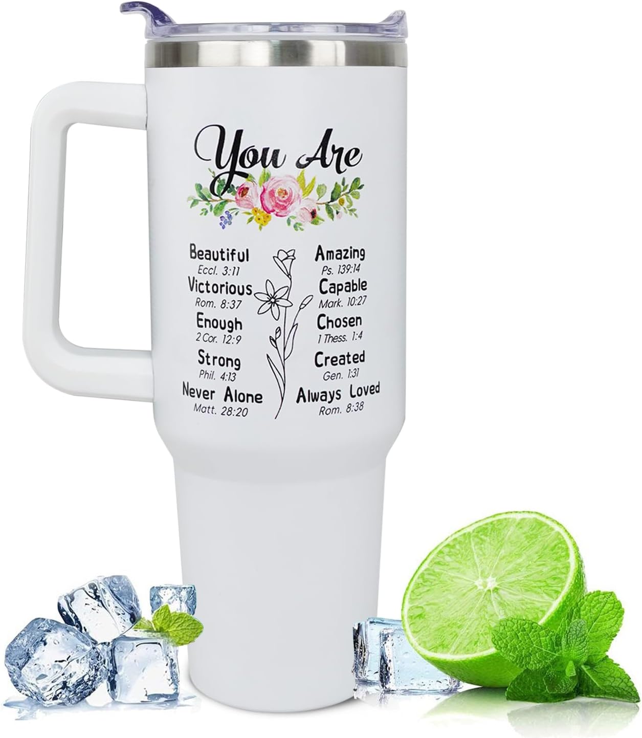 Grandma Tumbler Best Grandma Gift Grandmother Mother's Day Gifts Birthday Gifts from Grandchildren for Gigi Nana Mimi -40oz Coffee Cup With Handle and Straw Stainless Steel Travel Mugs - Image 2