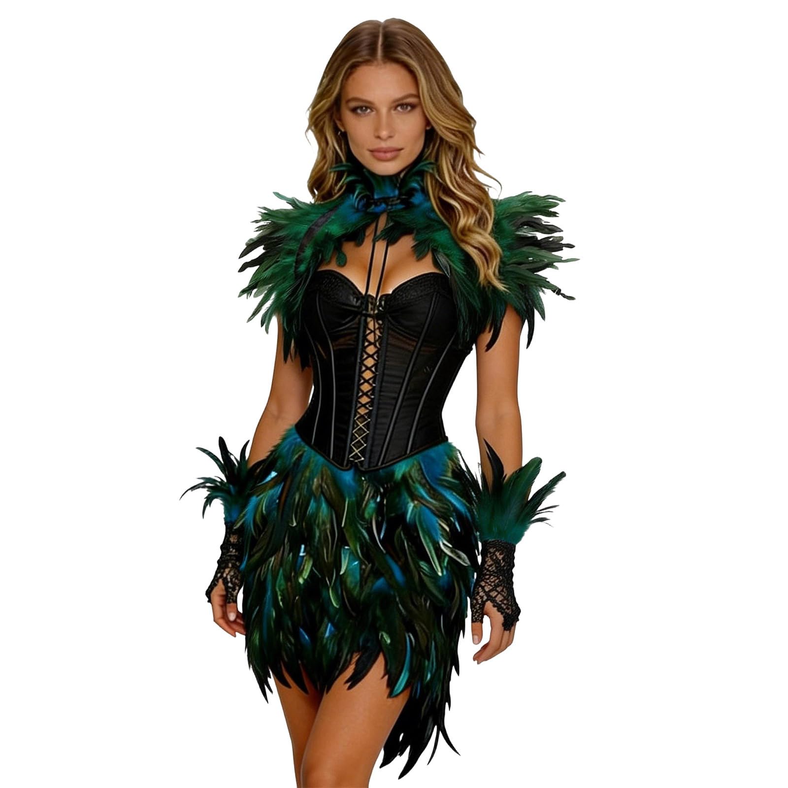 Cape verte sans manches réglable pour costume confortable de bal - 5