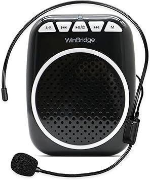 WinBridge WB001 Portable Voice Amplifier with Headset Microphone, Personal Speaker Head Mic, Megaphone Speaker for Teachers, Elderly, Tour Guides, Coaches, Presentations, Mini PA with Wearable Mic