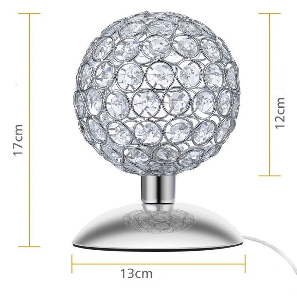 Lampy stołowe do sypialni Kryształowa srebrna lampka nocna kula ściemnialna nowoczesna lampka nocna czujnik dotykowy czujnik dotykowy średnica 12cm do salonu sypialnia