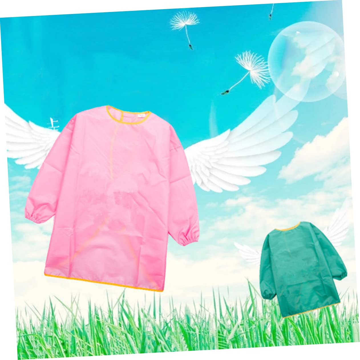 Abaodam 3pezzi Grembiule Da Pittura Per Maniche Lunghe Art Smock Blu Per Vestiti Durante Attività Creative e Scolastiche