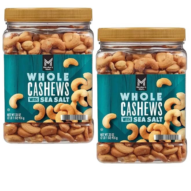 Roasted Whole Cashews with Sea Salt, 33 oz. (33 Ounce (2 Pack))