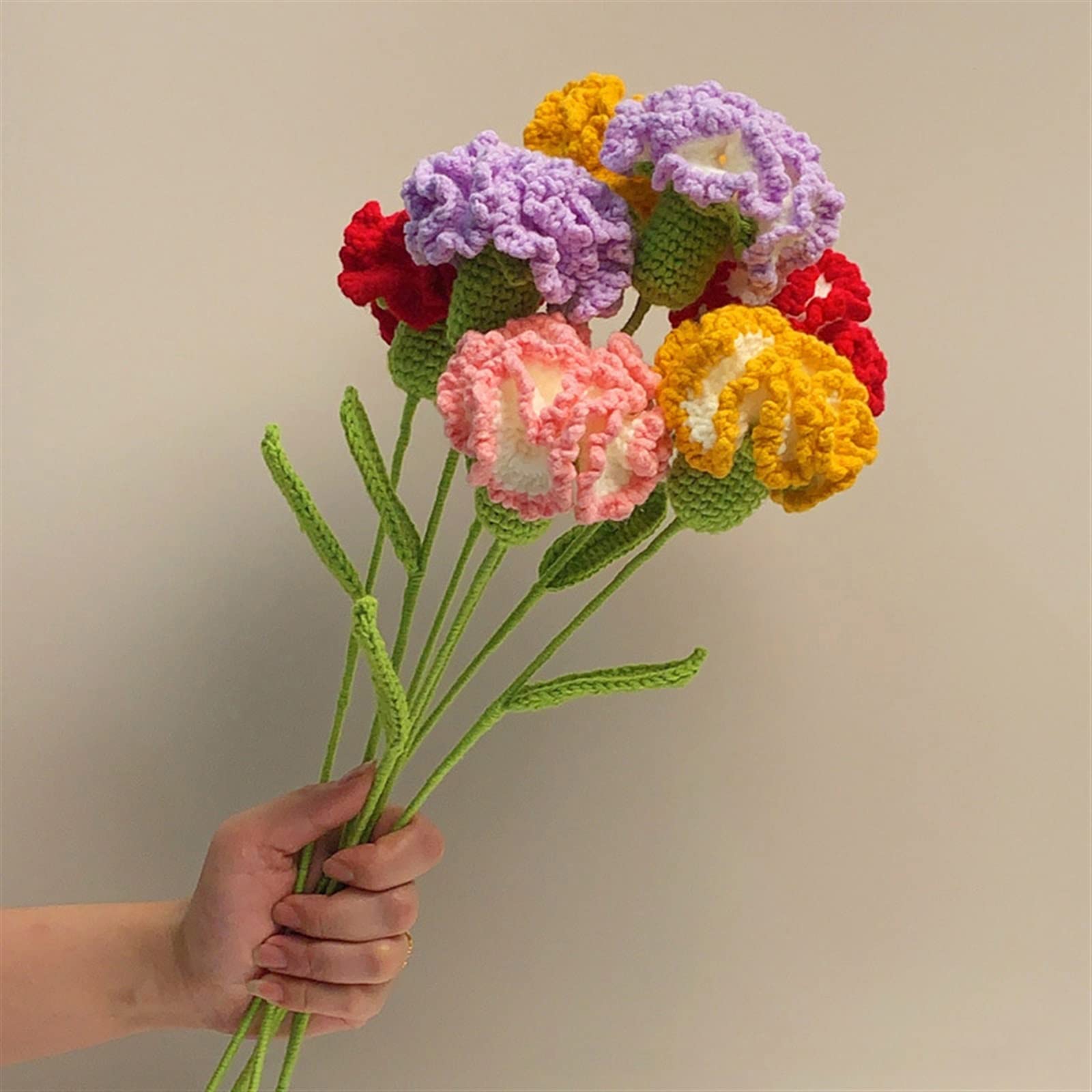 Forever カーネーション ニット フラワー 手編み 造花 お花 ニット花 カーネーションブーケ 花 ニットフラワー 卓上 花束
