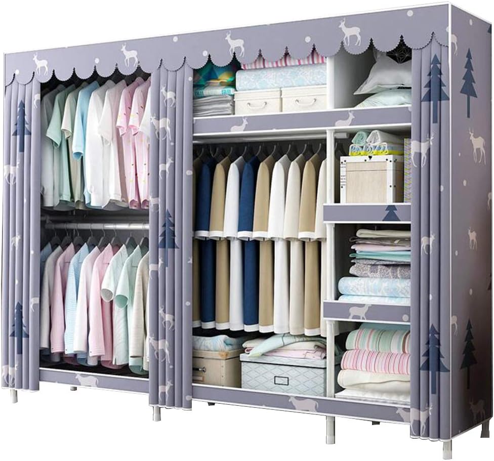 Cloth Wardrobe Clothes Closet, Portable Closet Wardrobe Storage Closet Standing Closet Fabric Cabinet Portable Wardrobe,D_210*172 * 45cm