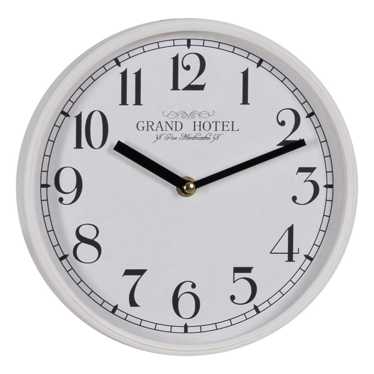 Horloge murale blanche en verre et bois au design épuré