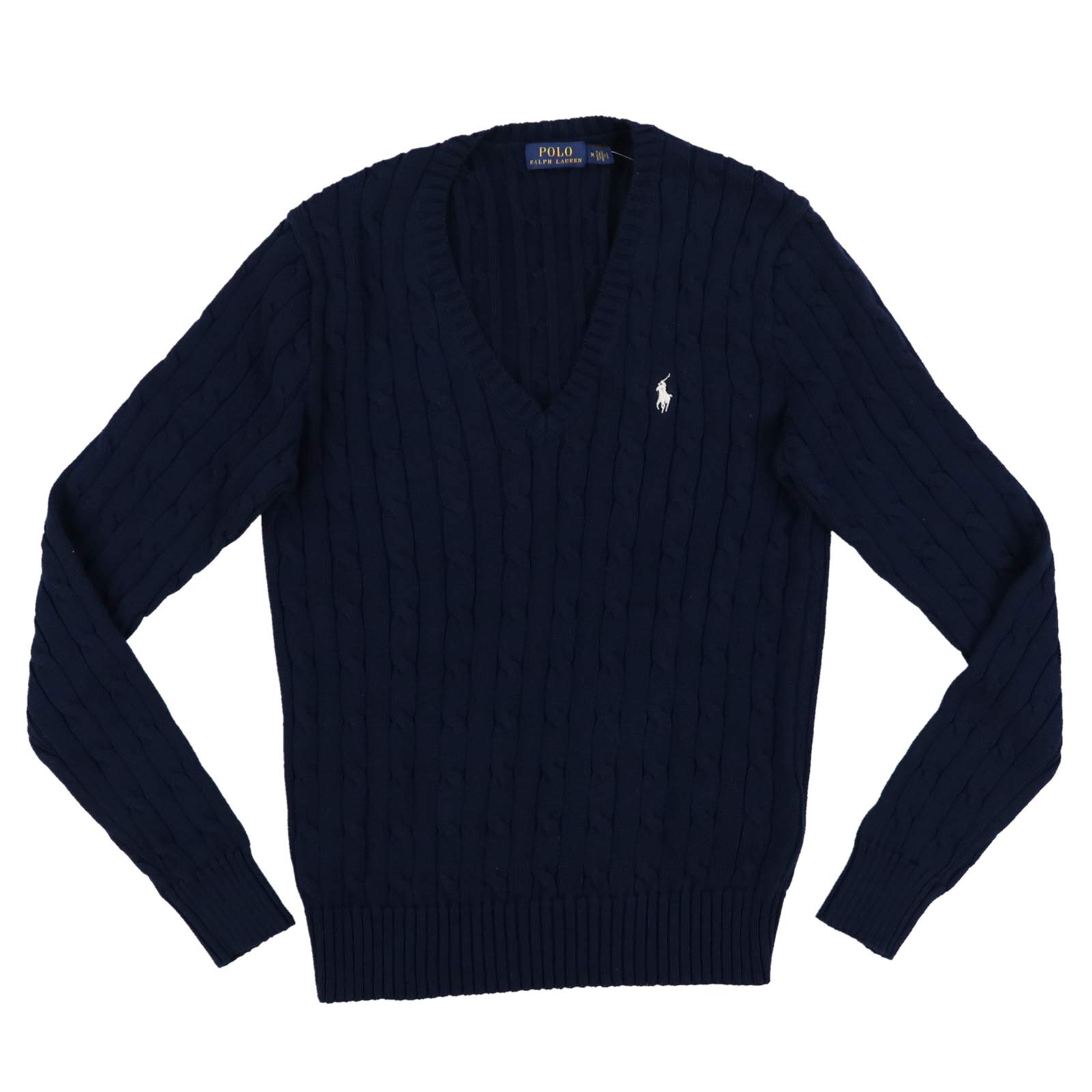 Polo Ralph Lauren Womens Cable Knit V-Neck Sweater