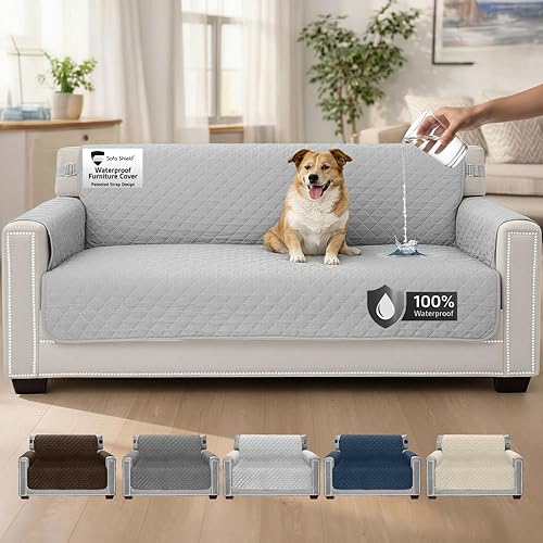 Sofa Shield 100% Waterproof Couch Cover, Patented Slip and Stain