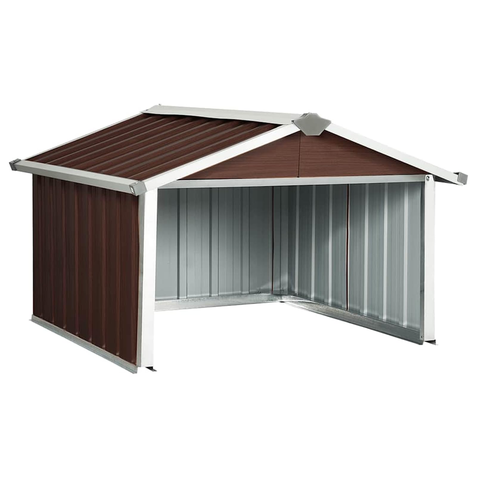 Gecheer Garage -Garaje para Robot Cortacésped Cobertizo para cortacésped Acero galvanizado marrón 92x97x63 cm,Caseta de Jardín Metal Cobertizo Jardin Exterior Cobertizos de Almacenamiento