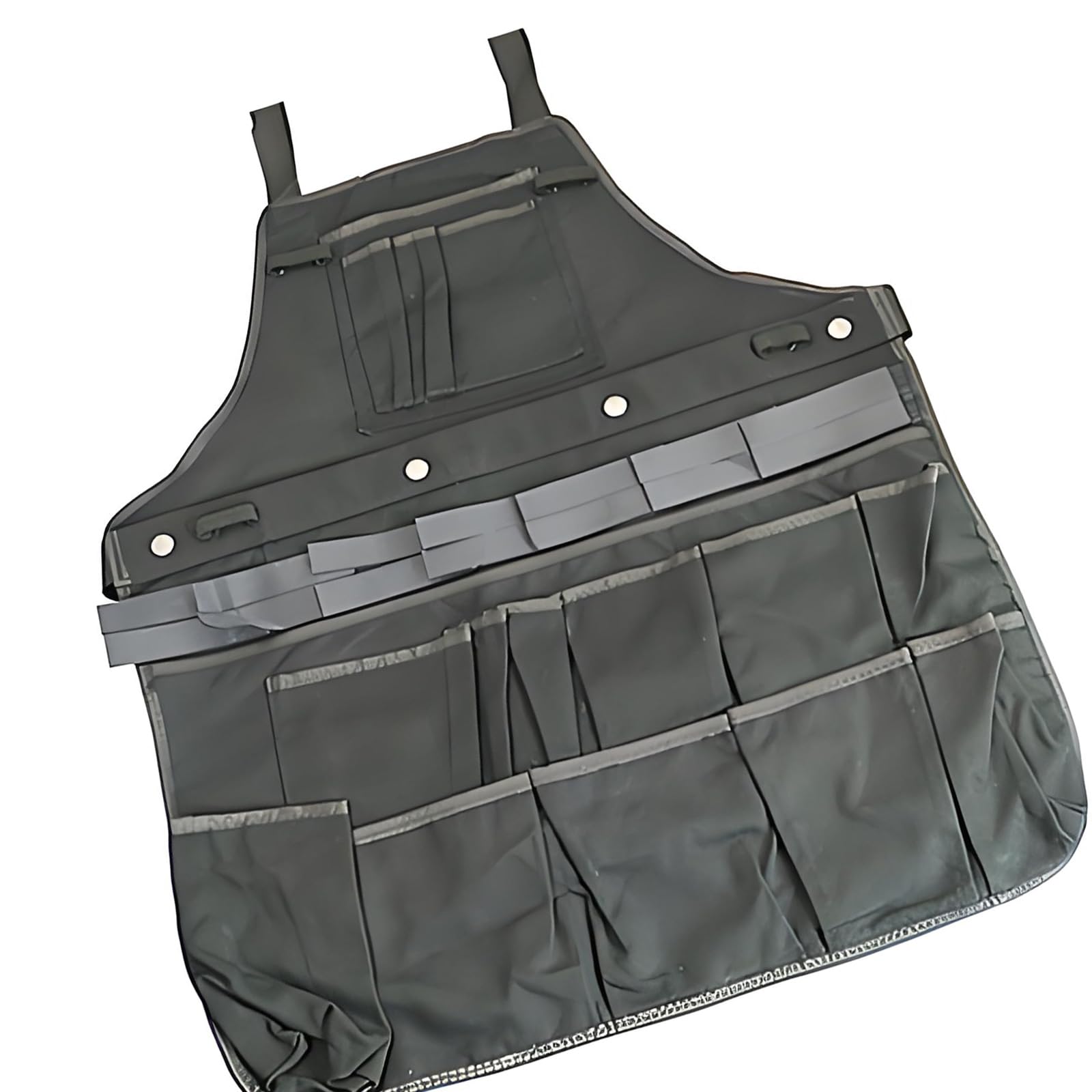 Künstlerschürze, offene Schlitze mit Taillenband, Schwarz