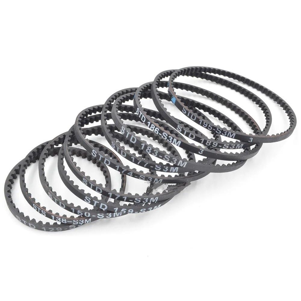 Keilriemen Transferriemen Hinten Vorne Gürtel 102/138/150/159/162/171/177/183/186/189/195mm 1/10 RC Auto Drift Auf Straße Für 3Racing Für Sakura D3 CS STD S3M(10pcs,174-S3M-3-(58Teeth))
