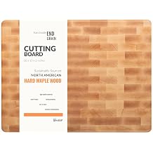 Vandroop Maple End Grain Wood Cutting Boards for Kitchen - 20x15x2 Rectangle Wooden Maple Heavy Butcher Block Kitchen Cutting Board - End-Grain Reversible Chopping Board with Finger Grips