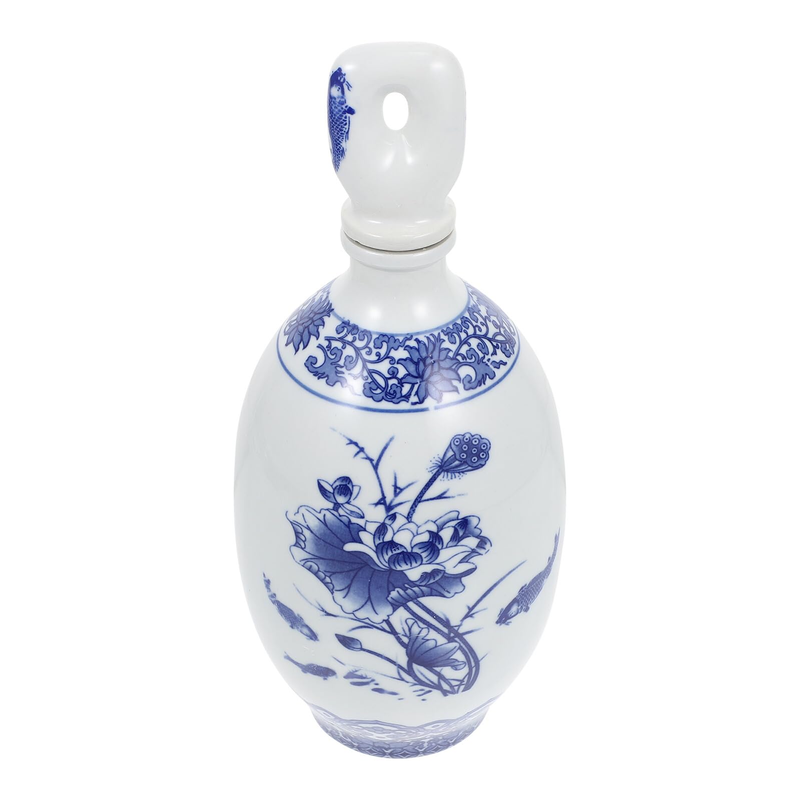 Bouteille de Vin en Céramique Bleue d'Exception, Objet de Collection Unique