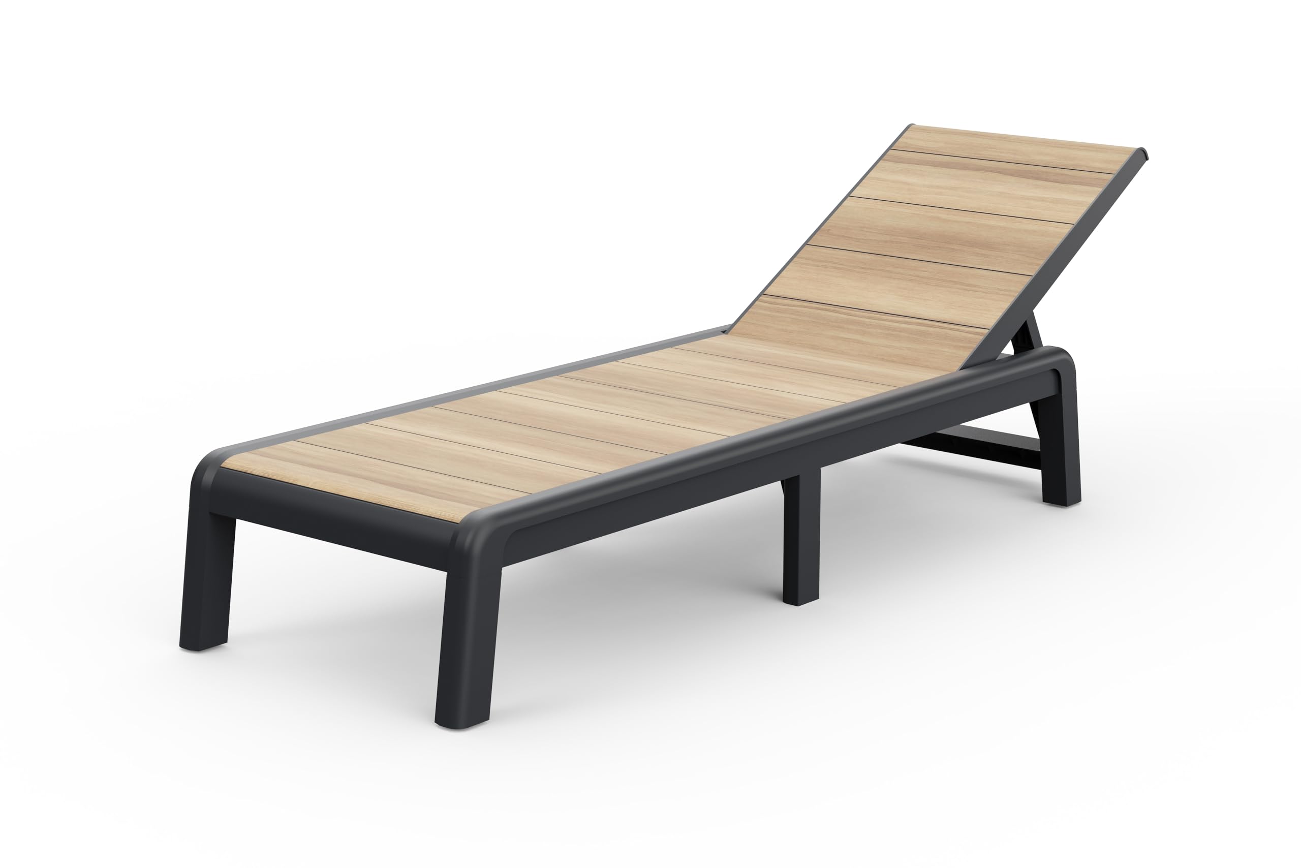 Keter Avon Lettino Prendisole Pieghevole da Esterno, Ideale per Giardino e Terrazzo, Finitura Effetto Legno, 191,5x58x34,5H cm, Colore Marrone