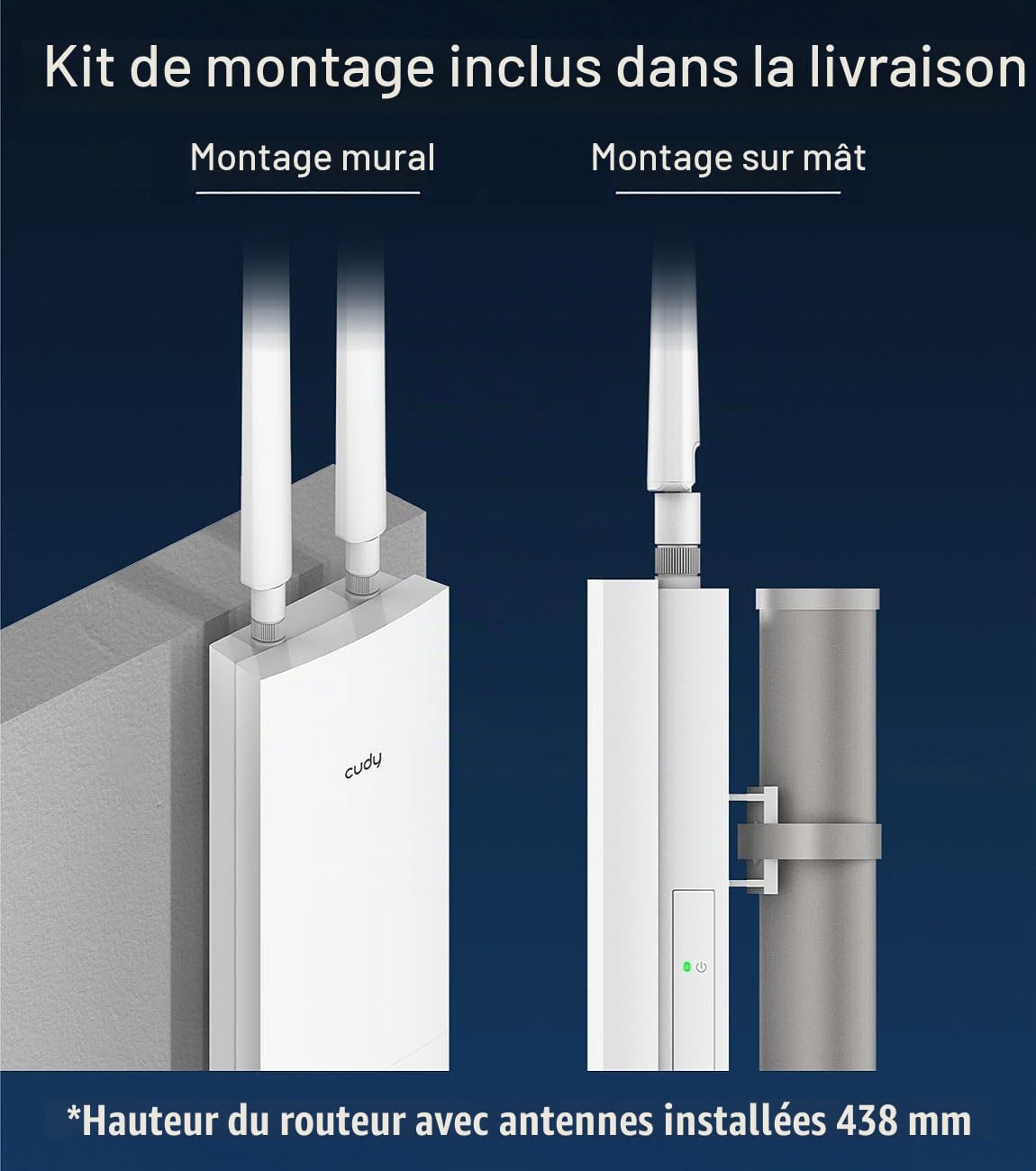 Répéteur wifi 6 d'extérieur WLR-1260 3000 Mb/s Dual Band [7links]