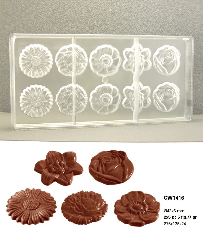 Amazon.co.jp: チョコレート型cw1416 ChocolateWorld,5種類フラワー