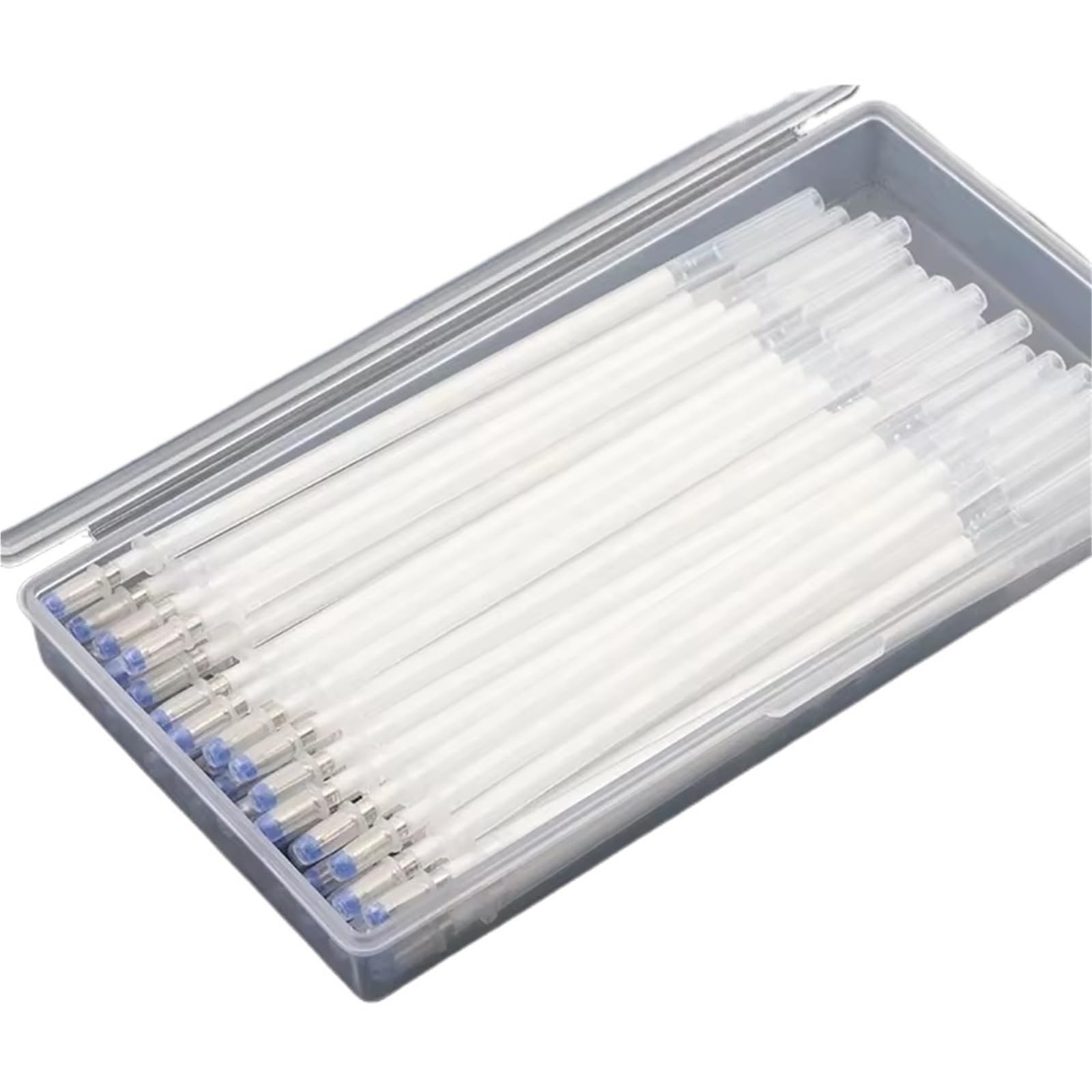 Schneiderkreide 40 Stück wärmelöschbare Stifte, die bei hohen Temperaturen Verschwinden, Markerminen mit Aufbewahrungsbox for Stoffhandwerk, Schneiderzubehör für Stoff(40pcs White with Box)