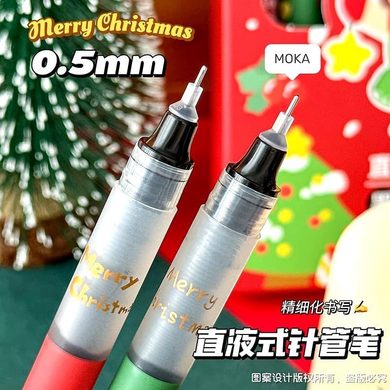 Image of Amitasha Black Pen, 0.5mm Rollerball Pens Fine Point Black Roller Ball Liquid Ink Pen Christmas Gift for Students Writing Note Taking Educational Gifts