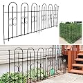 Sunnydaze Finial 8' Set of 2 Decorative Garden Fence Panels - Iron Border Fence - 49.25" W x 38.25" H Per Panel - Black