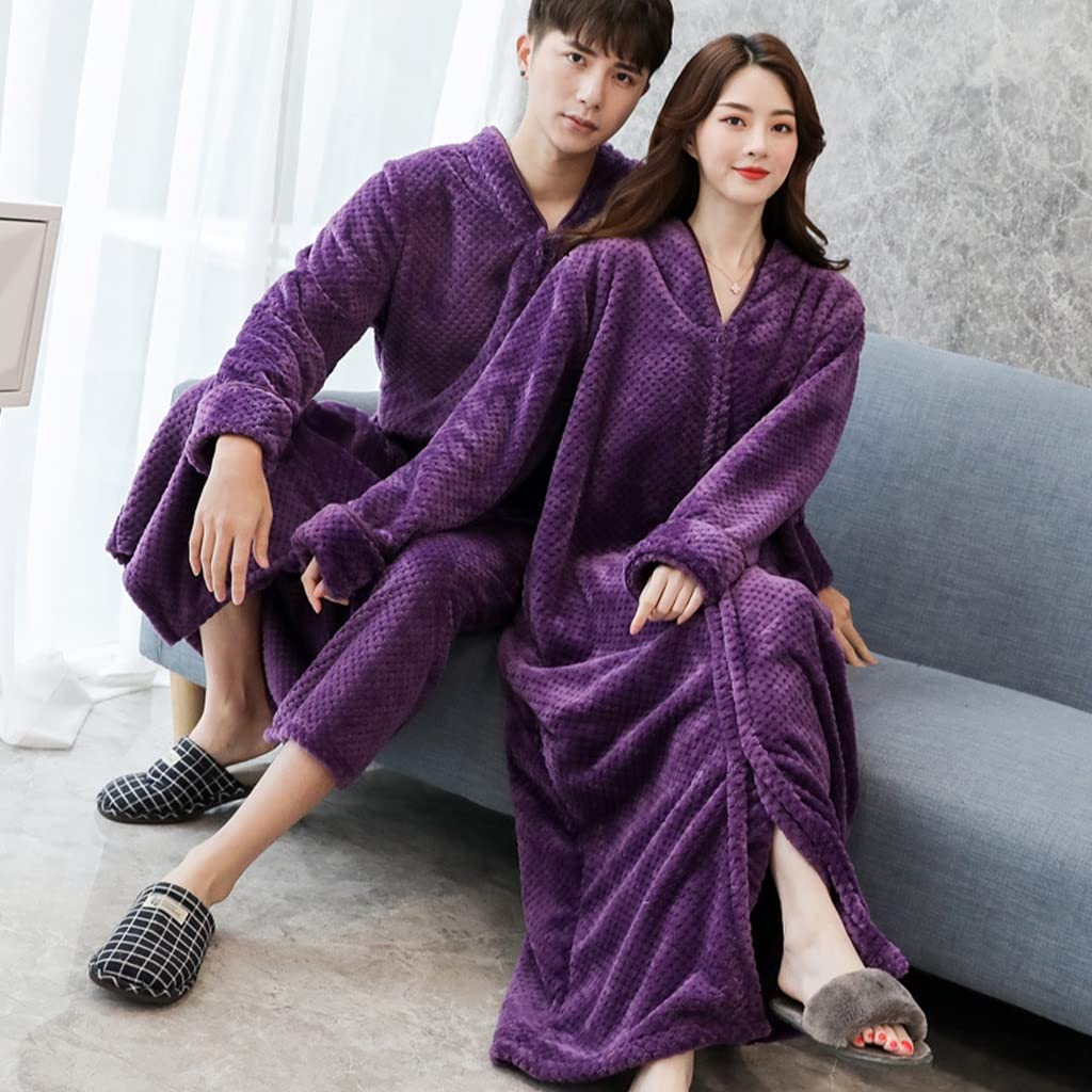 Vestaglia Donna Pile Lunga Con Zip Accappatoio Coppia Vestaglia Uomo  Elegante Lunga Personalizzato Abiti Taglie Forti Sexy Senza Cappuccio  Pigiama Lui E Lei Coppia Uguali Allattamento Caldo Cotone : Amazon.it: Moda