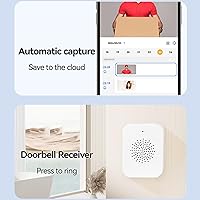 Vista 5 de Timbre de puerta inalámbrico, timbre de puerta seguro con cámara sin suscripción, visión nocturna WiFi y timbre de audio bidireccional inalámbrico