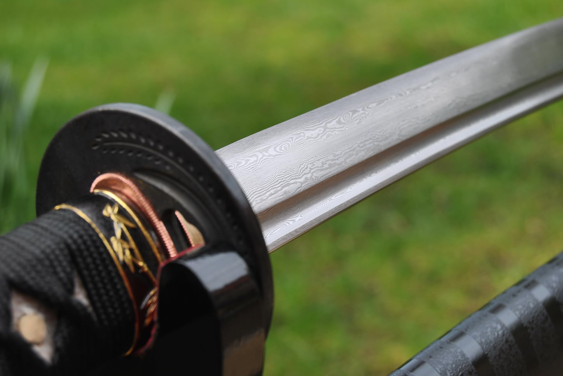 Samurai Schwerter Bamboo Katana Schwert - scharf, echt & handgeschmiedet - gefaltetes Katana Schwert ohne Ständer - echtes Japanisches Samurai Sword aus Kohlenstoffstahl - Japan Deko Katanas