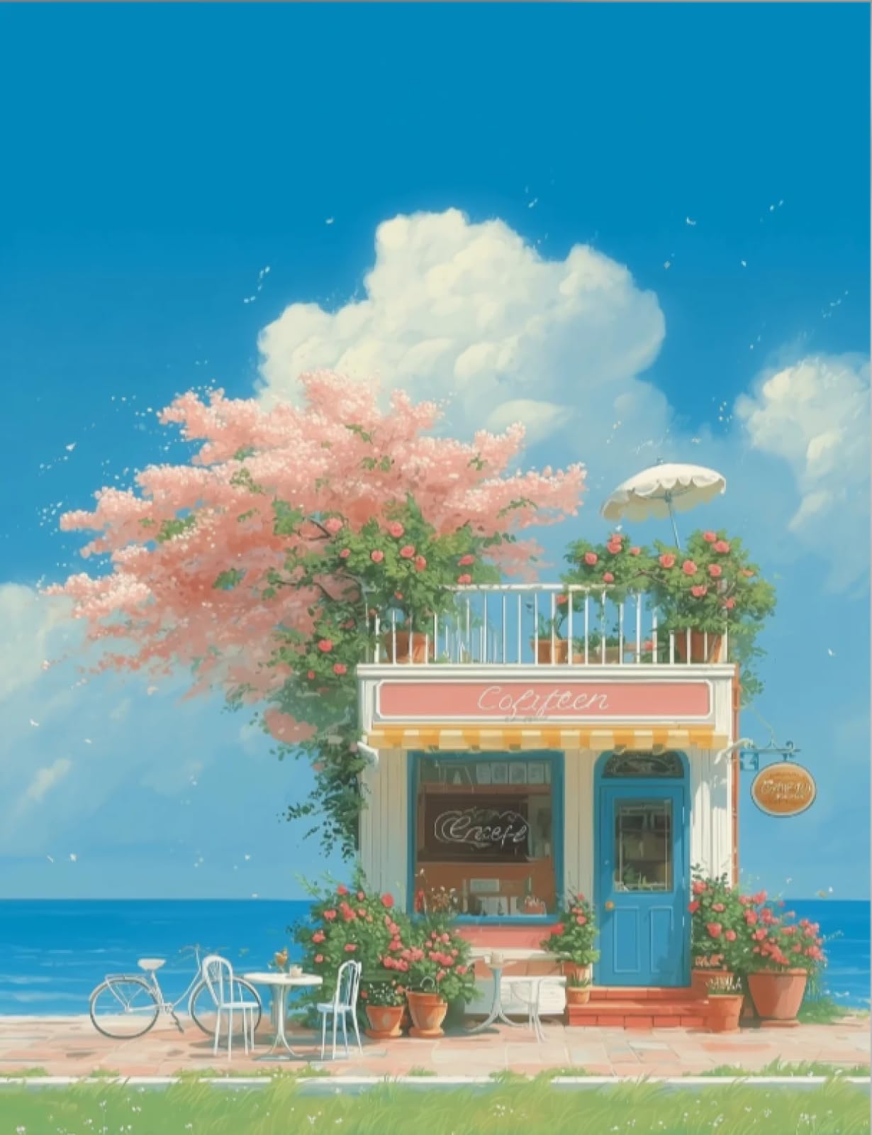 Stithej Stamped Cross Stitch Kit Seaside Cottage 11CT for Adult Beginners