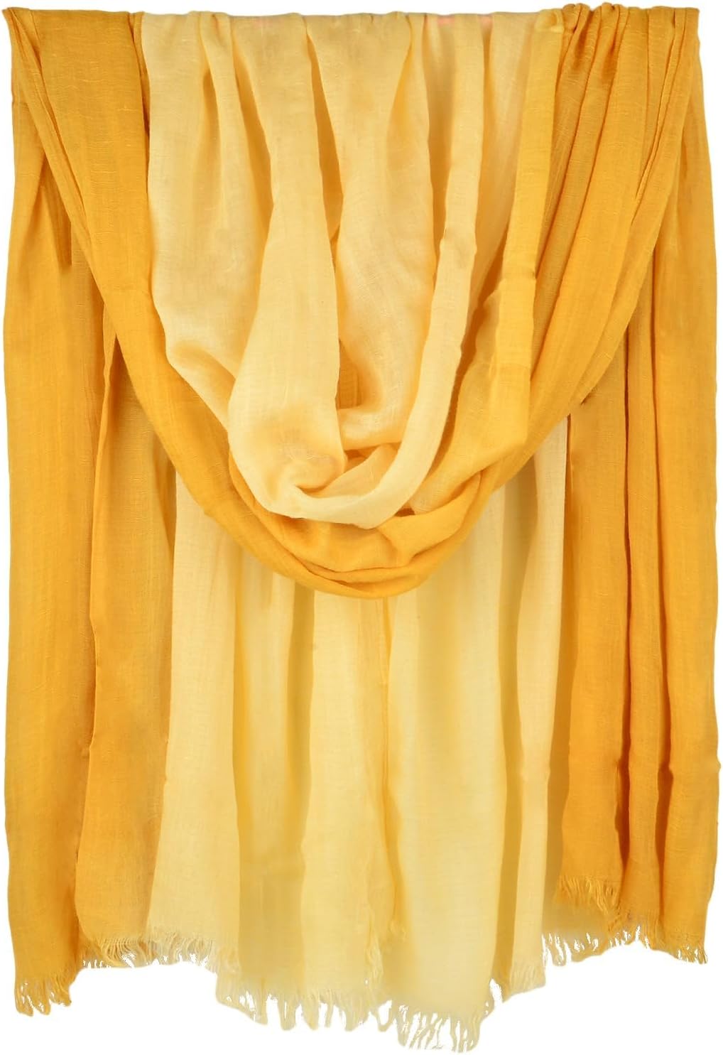 Two-tone Linen Scarf for Women Lightweight Summer Wrap Cotton Shawl Beach Travel Pashmina Gauze 75"×35"