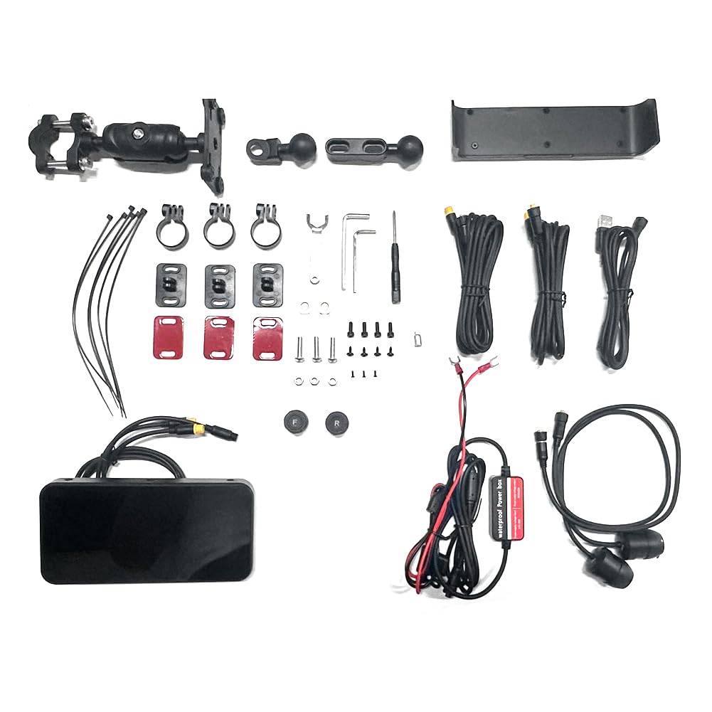 MG600 - Navegador de motocicleta con pantalla de 6.25 pulgadas, GPS, WiFi, inalámbrico, CarPlay, Android, pantalla automática, kit de presión de neumáticos de doble cámara