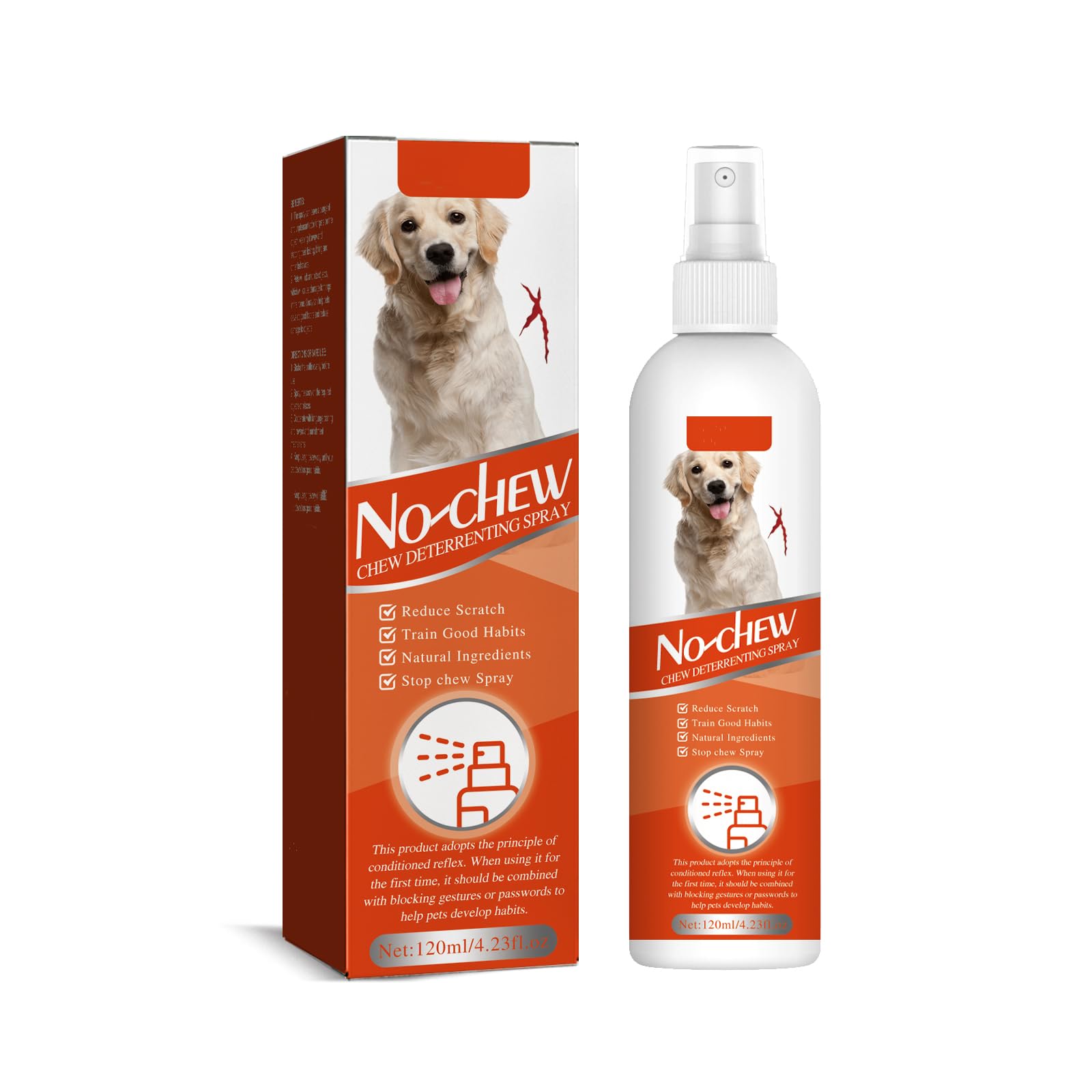 Natural Bitter No-Chew Spray for Dogs, Anti-Chew Spray for Dogs (120ML)