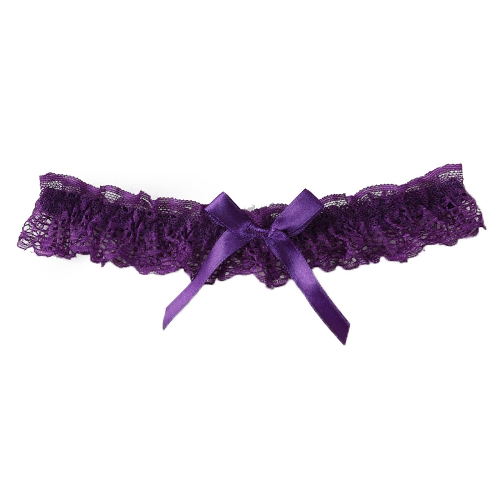 Junyy Women's Purple Bridal Wedding Lace Flowers Princess Thigh Rings Stretch Garter Accessories Choker Leg Rings For Girls(Purple)